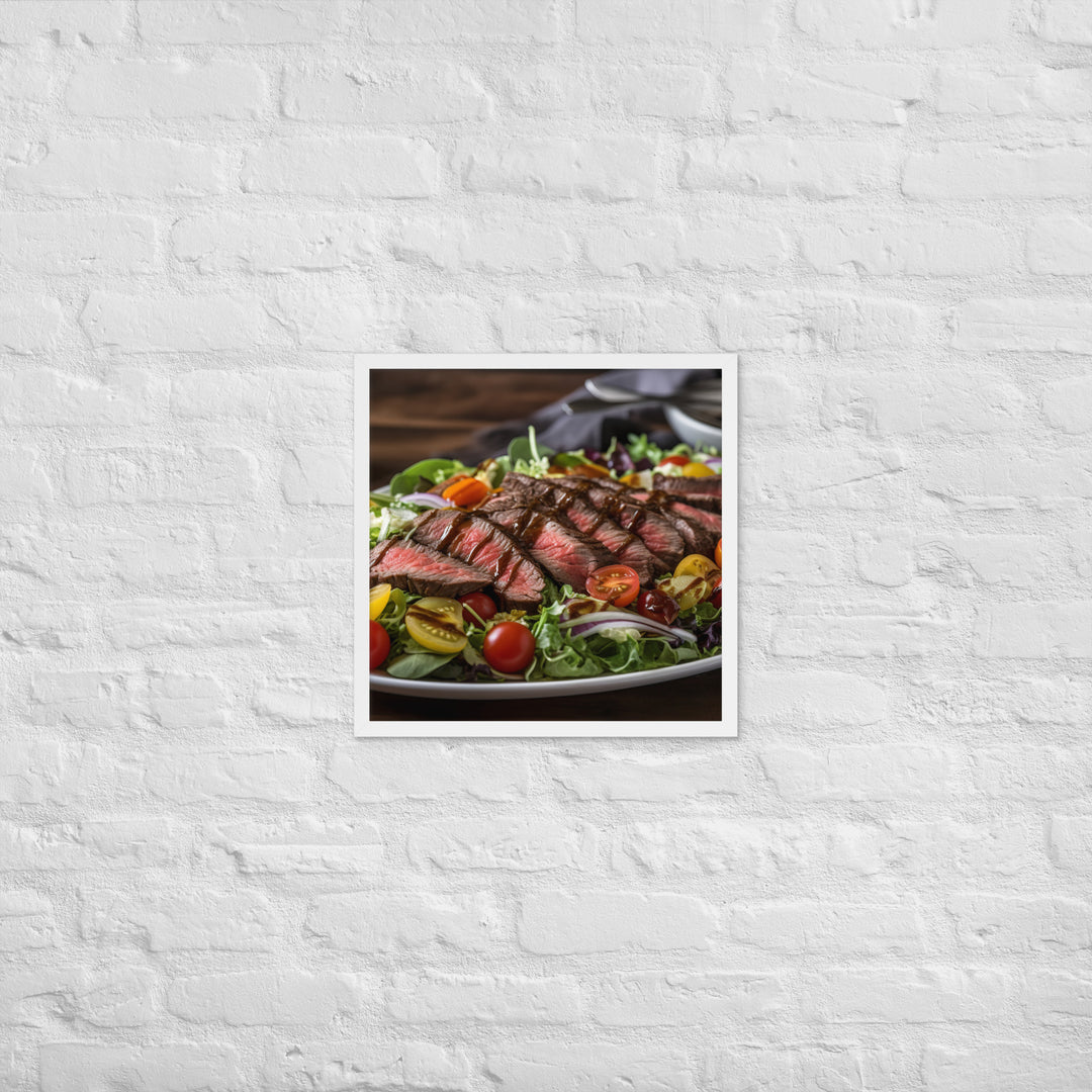 Hanger Steak Salad with Balsamic Glaze Framed poster 🤤 from Yumify.AI