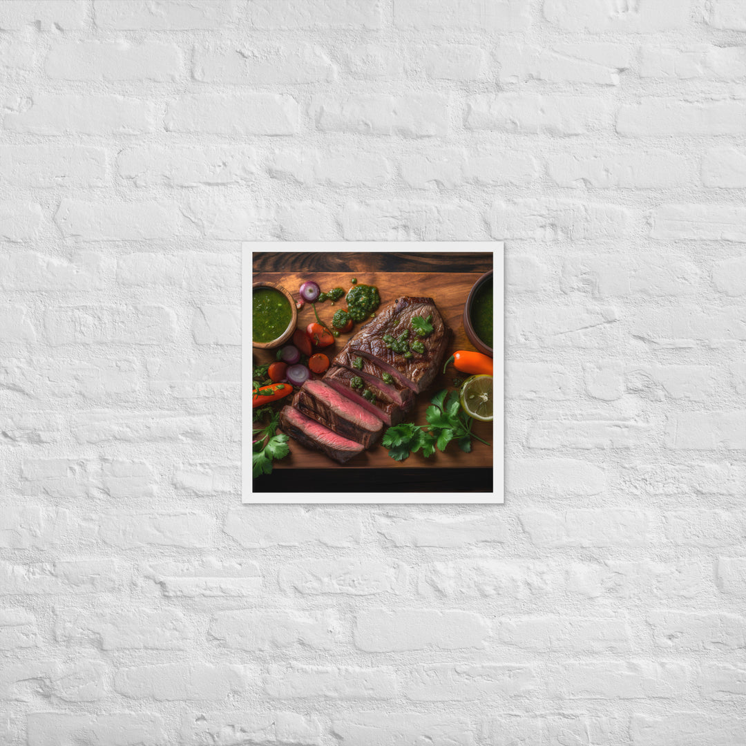 Grilled Sirloin with Chimichurri Sauce Framed poster 🤤 from Yumify.AI