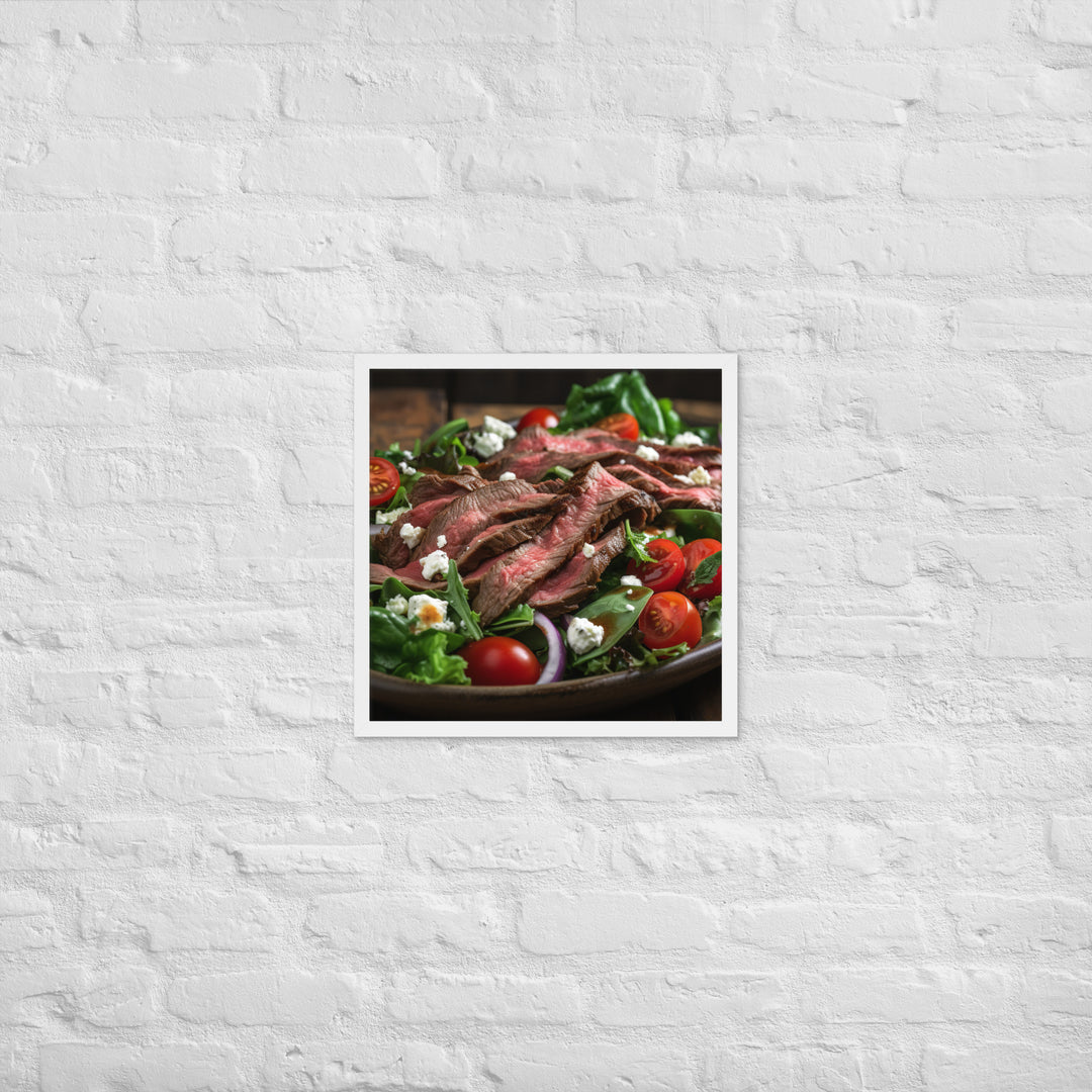 Flank Steak Salad with Fresh Greens Framed poster 🤤 from Yumify.AI