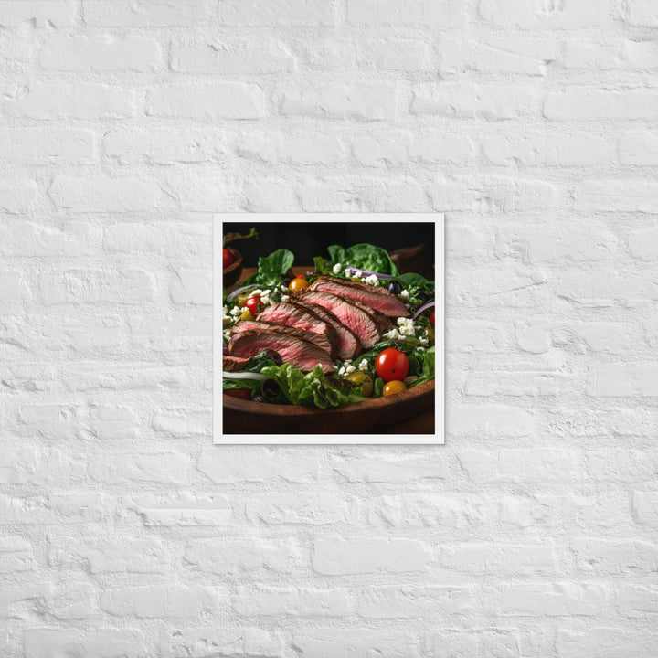 Flank Steak Salad with Fresh Greens Framed poster 🤤 from Yumify.AI