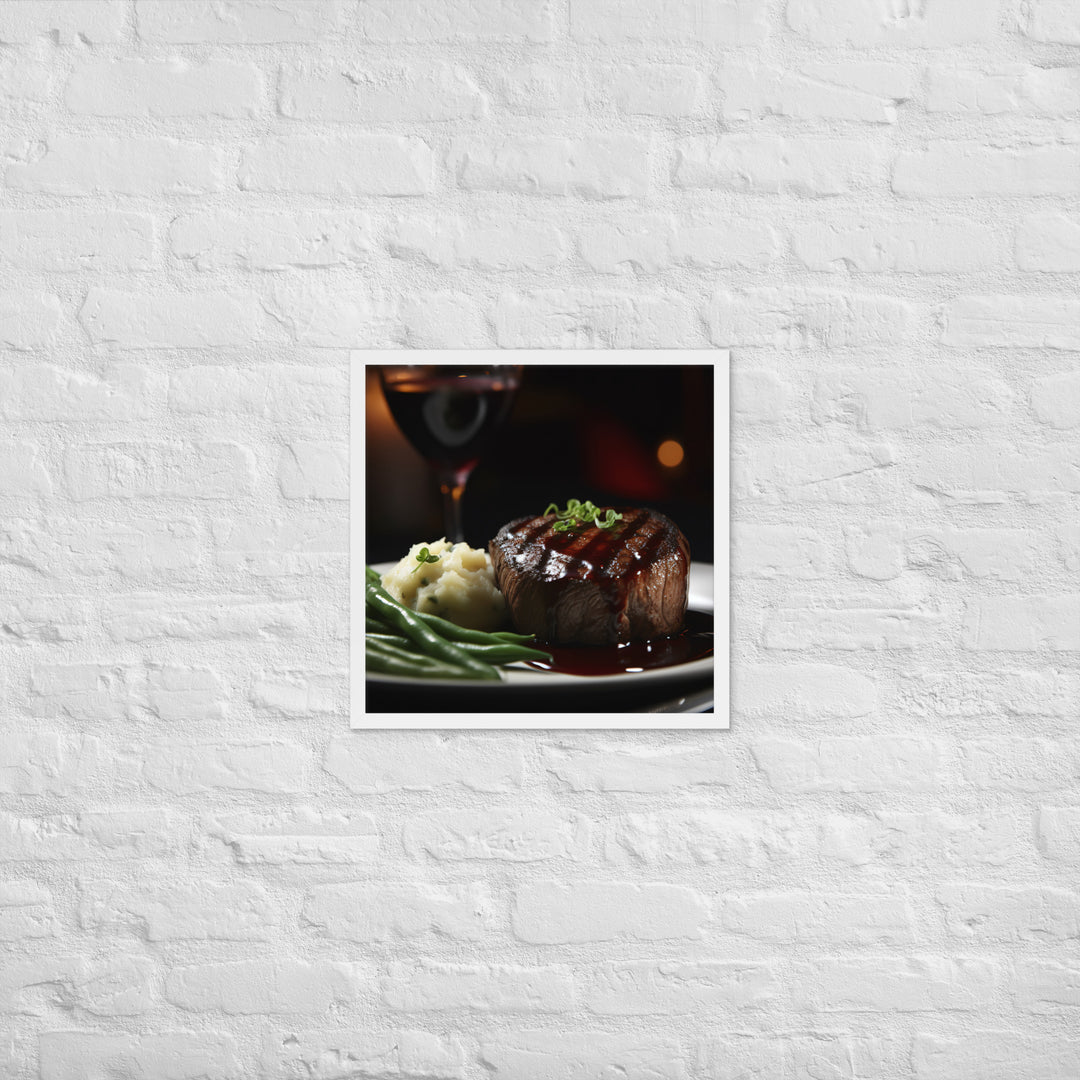 Filet Mignon with Red Wine Sauce Framed poster 🤤 from Yumify.AI