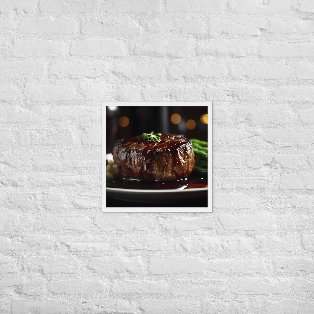 Filet Mignon with Red Wine Sauce Framed poster 🤤 from Yumify.AI