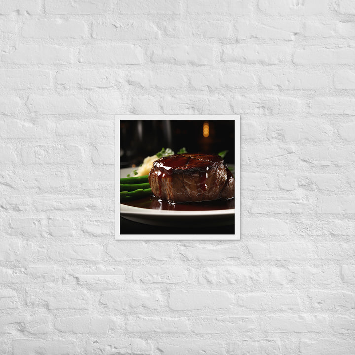 Filet Mignon with Red Wine Sauce Framed poster 🤤 from Yumify.AI