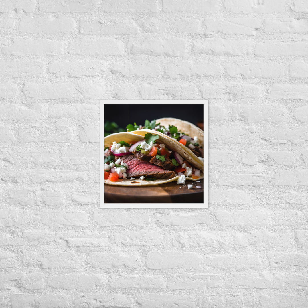 Carne Asada Tacos with Skirt Steak Framed poster 🤤 from Yumify.AI