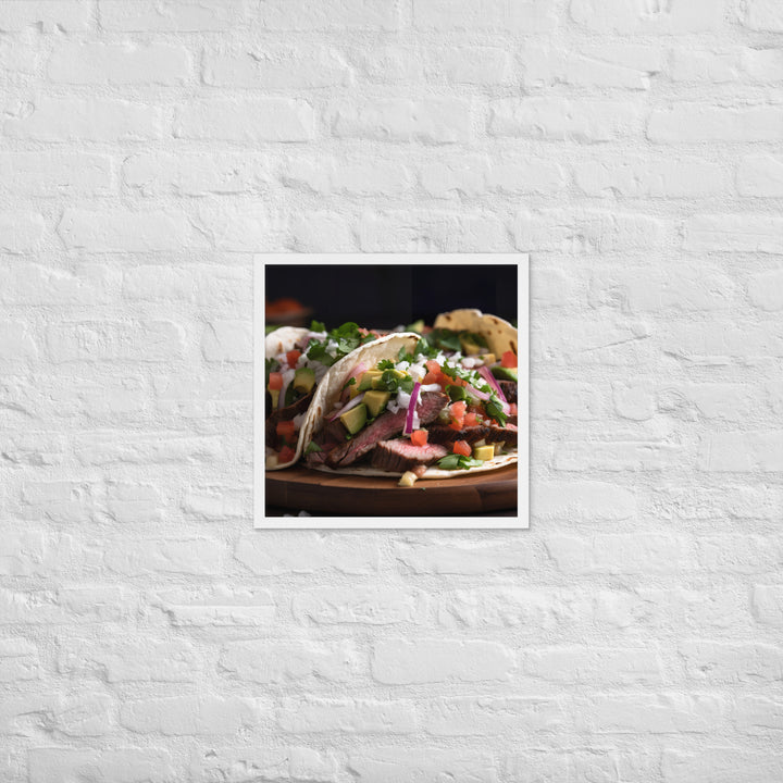 Carne Asada Tacos with Skirt Steak Framed poster 🤤 from Yumify.AI