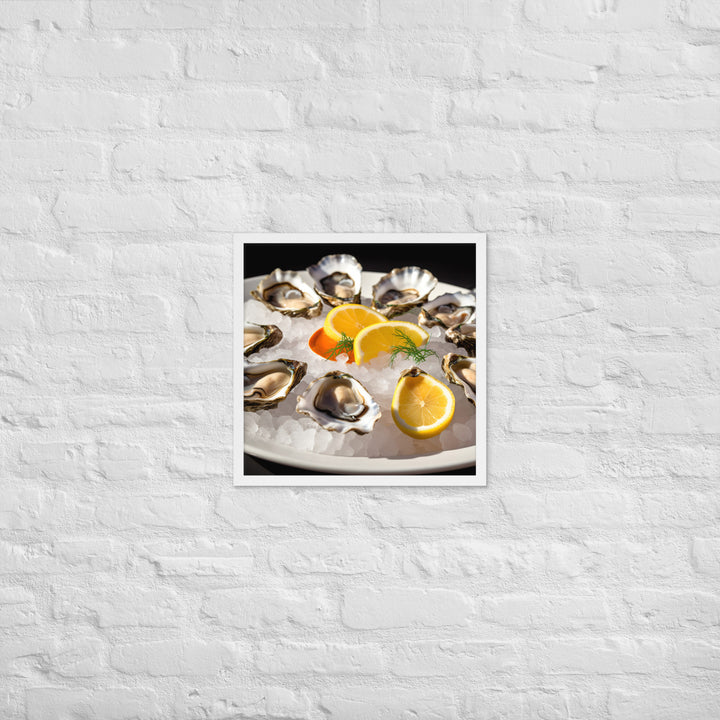 Succulent Olympia Oyster Platter Framed poster 🤤 from Yumify.AI