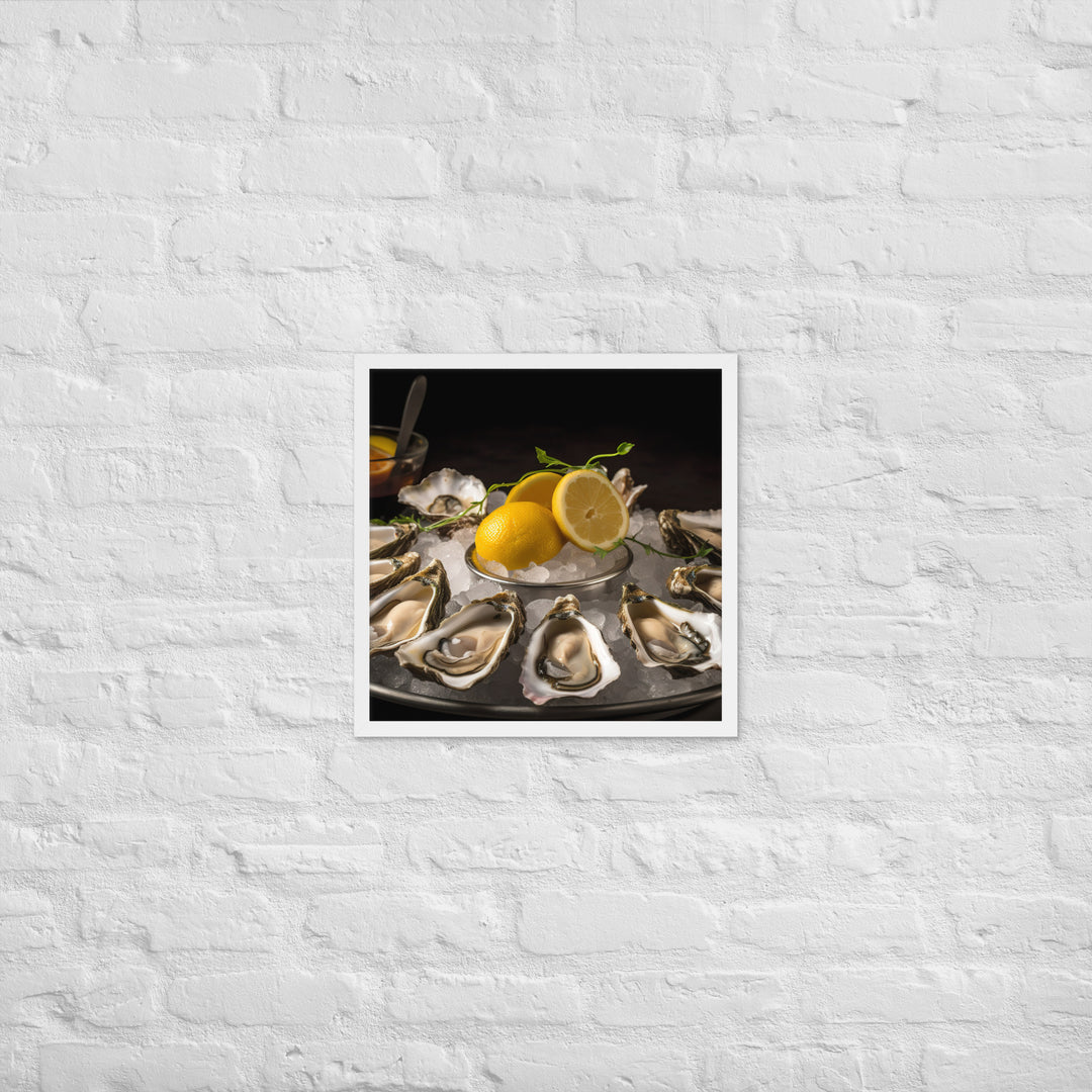 Succulent Olympia Oyster Platter Framed poster 🤤 from Yumify.AI