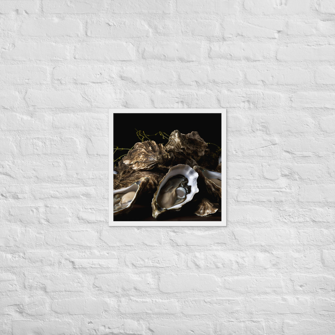 Savory Belon Oysters Framed poster 🤤 from Yumify.AI