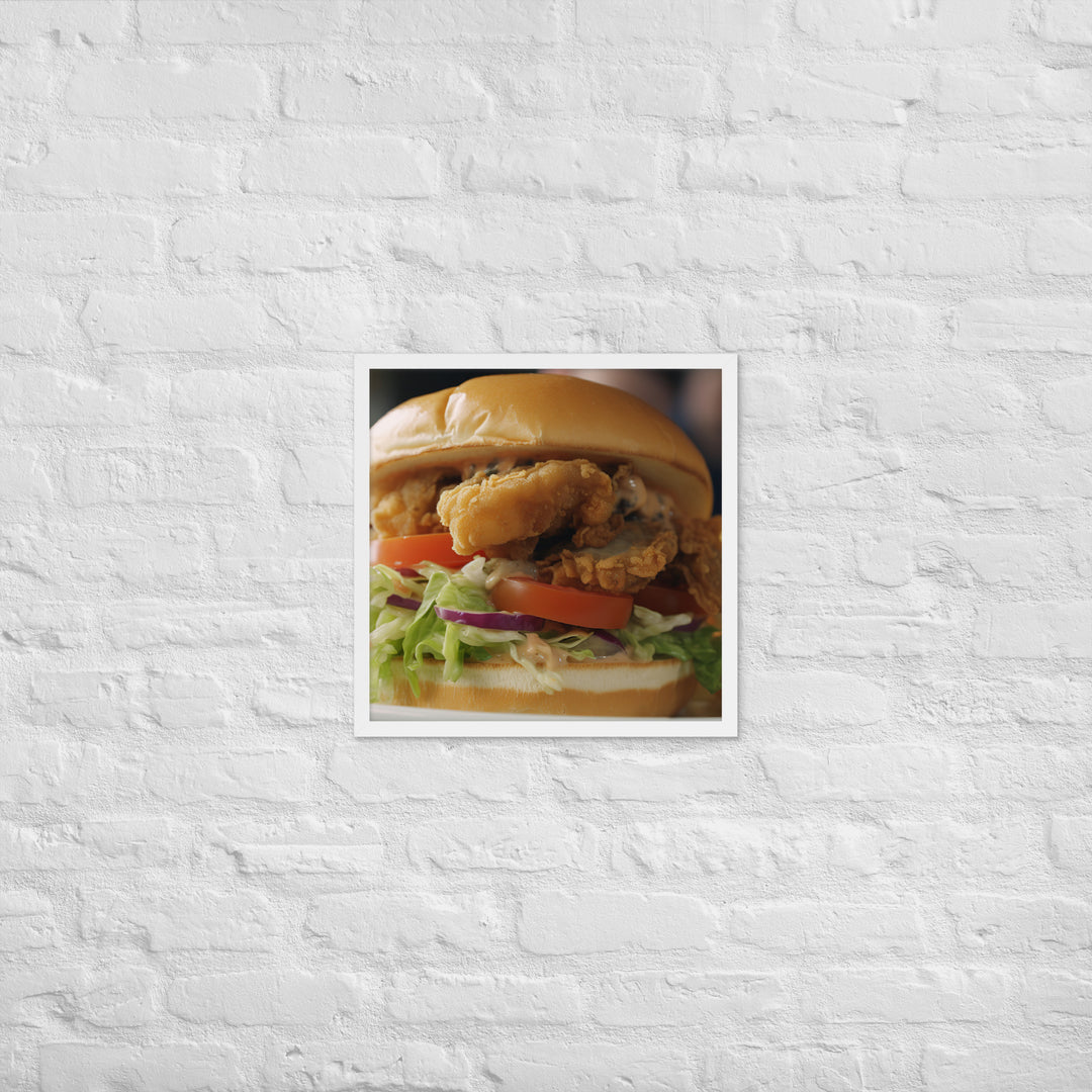 Pacific Oyster Po Boy Sandwich Framed poster 🤤 from Yumify.AI