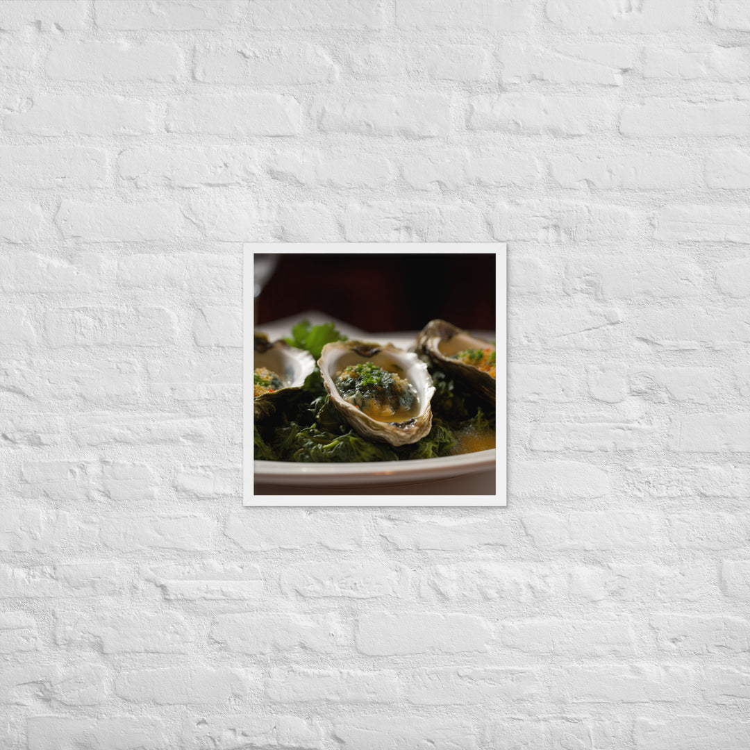 Malpeque Oysters Rockefeller Framed poster 🤤 from Yumify.AI