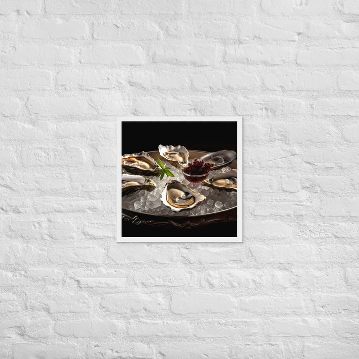 Kumamoto Oysters A Sensuous Delight Framed poster 🤤 from Yumify.AI