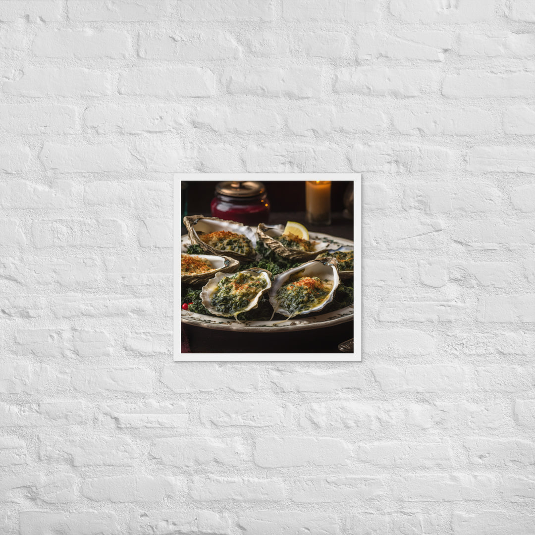 Malpeque Oysters Rockefeller Framed poster 🤤 from Yumify.AI