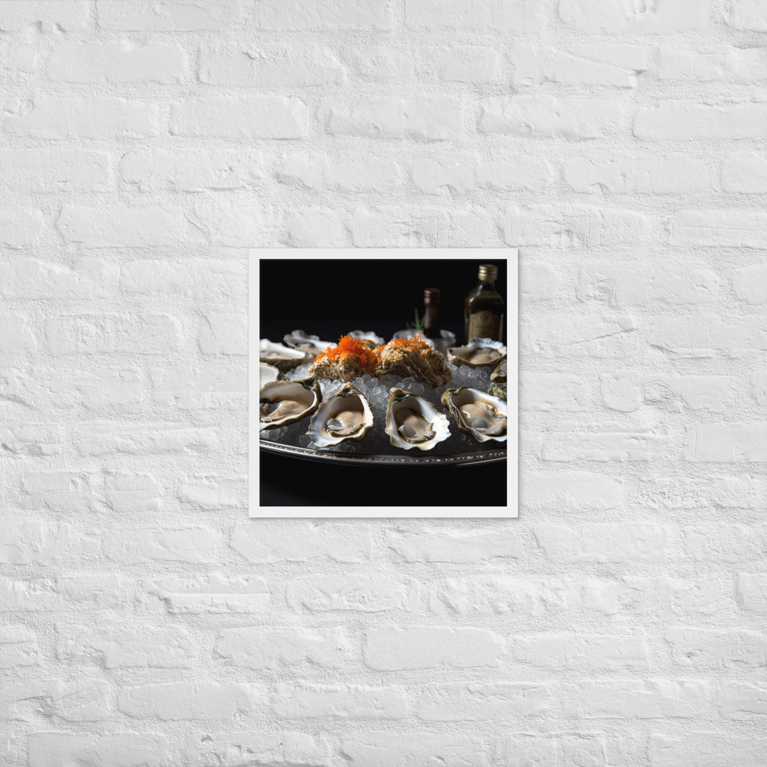 Kumamoto Oysters A Sensuous Delight Framed poster 🤤 from Yumify.AI