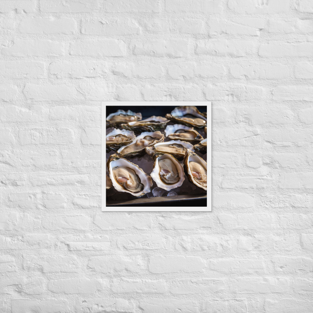 Freshly Shucked Malpeque Oysters Framed poster 🤤 from Yumify.AI