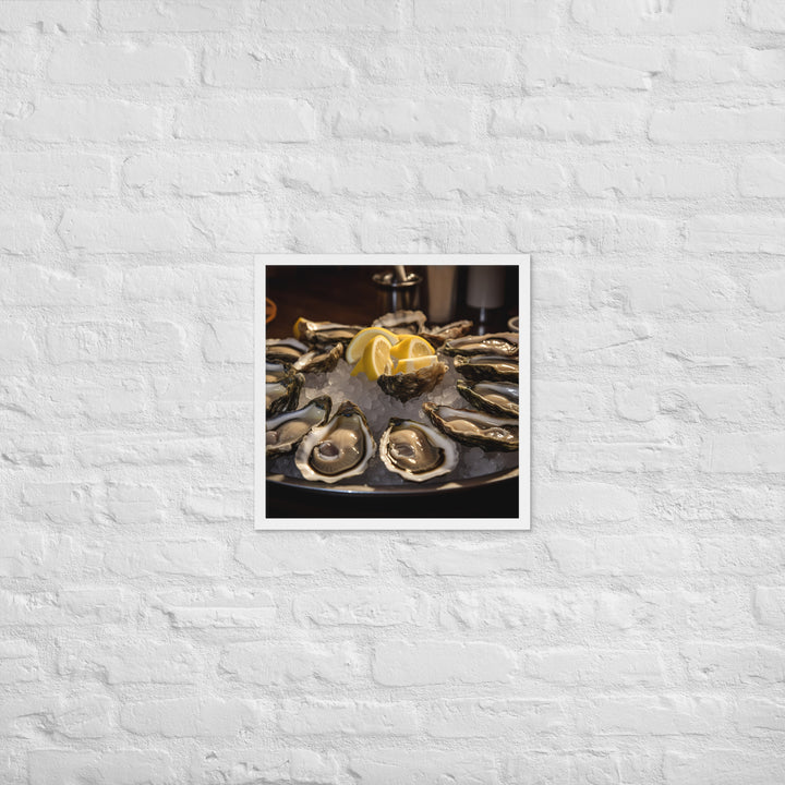 Freshly Shucked Malpeque Oysters Framed poster 🤤 from Yumify.AI