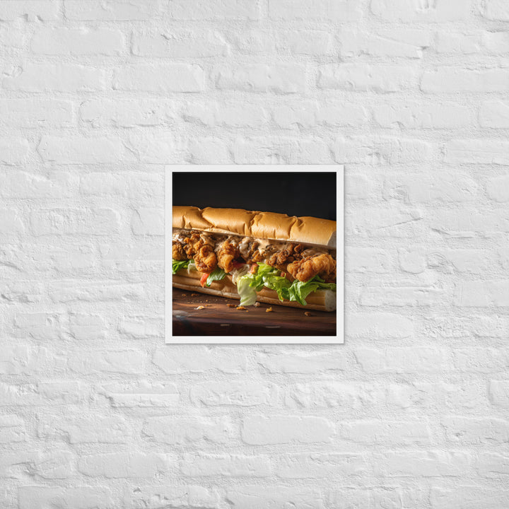 Eastern Oyster Po Boy Sandwich Framed poster 🤤 from Yumify.AI