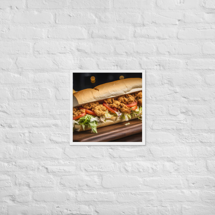 Eastern Oyster Po Boy Sandwich Framed poster 🤤 from Yumify.AI