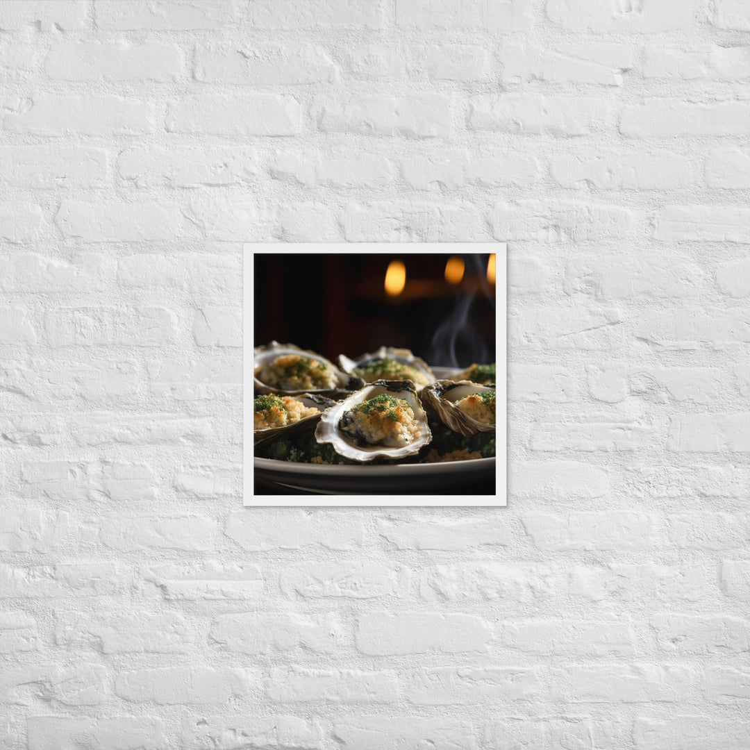 Blue Point Oysters Rockefeller Framed poster 🤤 from Yumify.AI