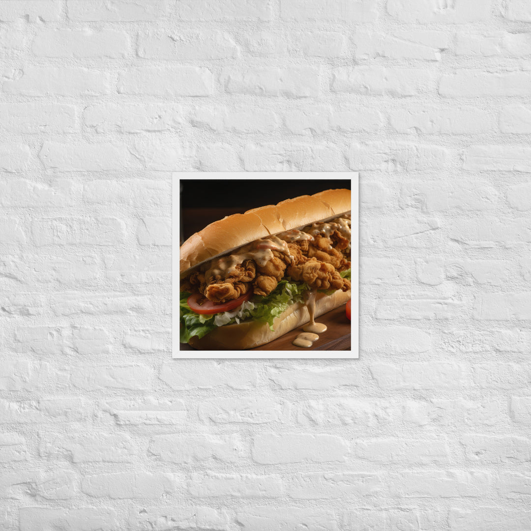 Blue Point Oyster Po Boy Sandwich Framed poster 🤤 from Yumify.AI