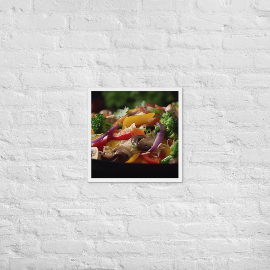 Asian style Pacific Oyster Stir Fry Framed poster 🤤 from Yumify.AI