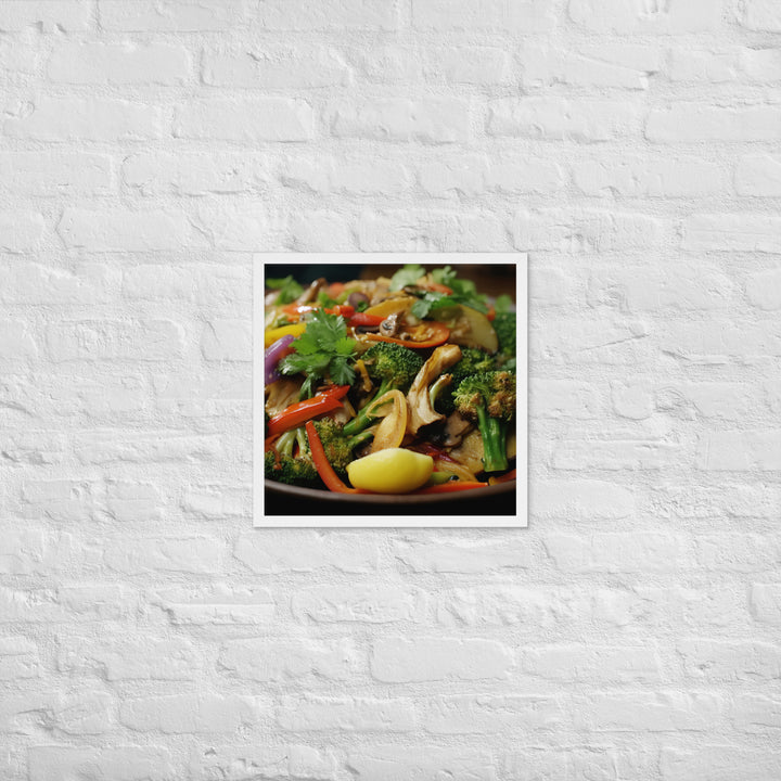 Asian style Pacific Oyster Stir Fry Framed poster 🤤 from Yumify.AI