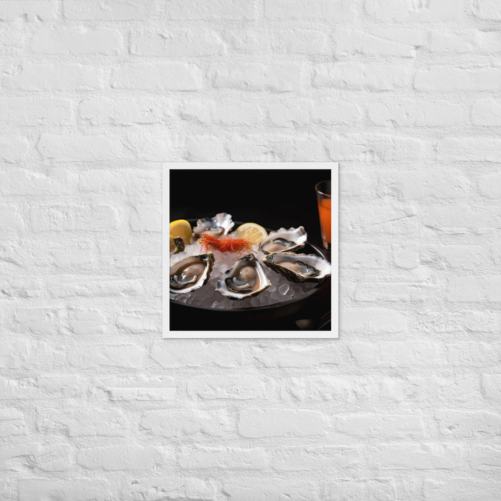 A Taste of the Pacific Fresh Kumamoto Oysters Framed poster 🤤 from Yumify.AI