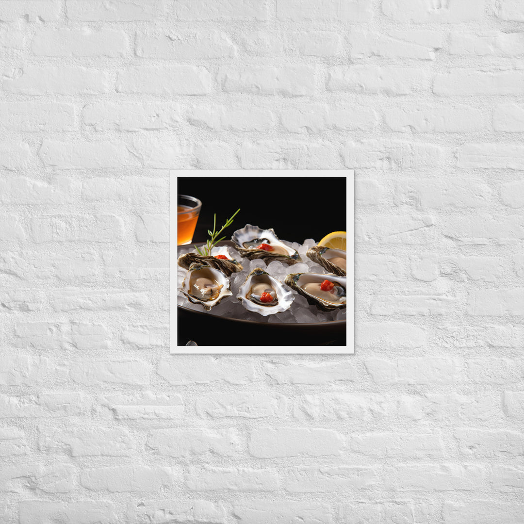 A Taste of the Pacific Fresh Kumamoto Oysters Framed poster 🤤 from Yumify.AI