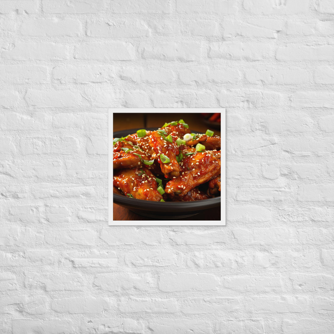 Spicy Korean Wings Framed poster 🤤 from Yumify.AI