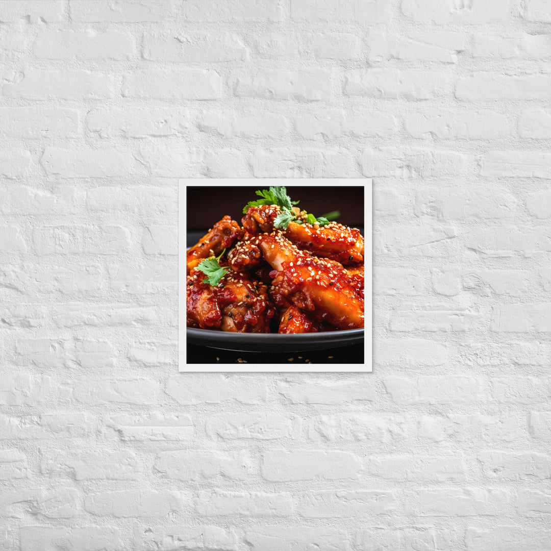 Spicy Korean Wings Framed poster 🤤 from Yumify.AI