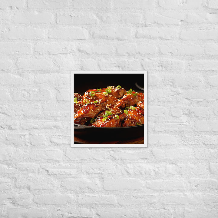 Spicy Korean Wings Framed poster 🤤 from Yumify.AI