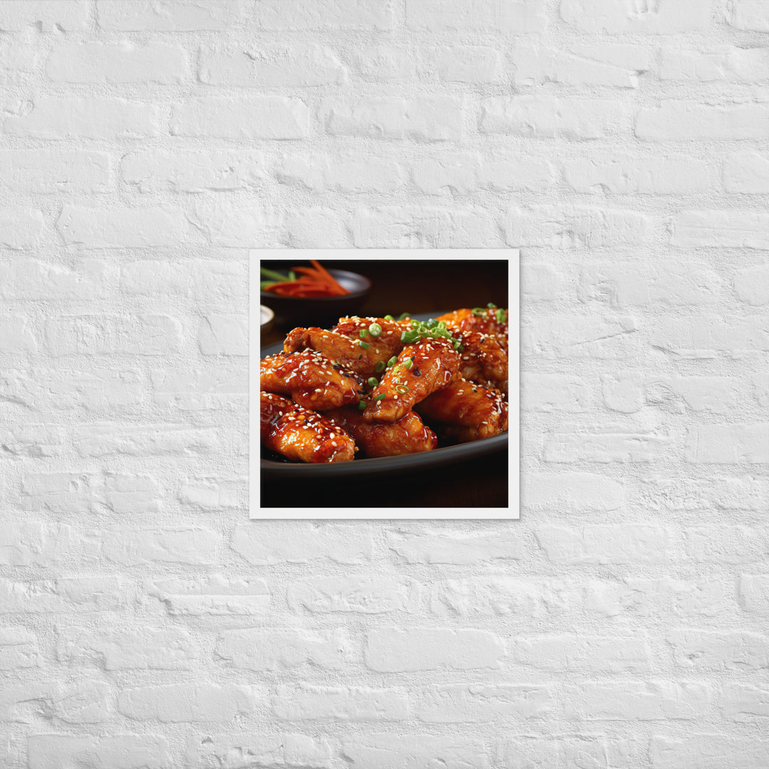 Spicy Korean Wings Framed poster 🤤 from Yumify.AI