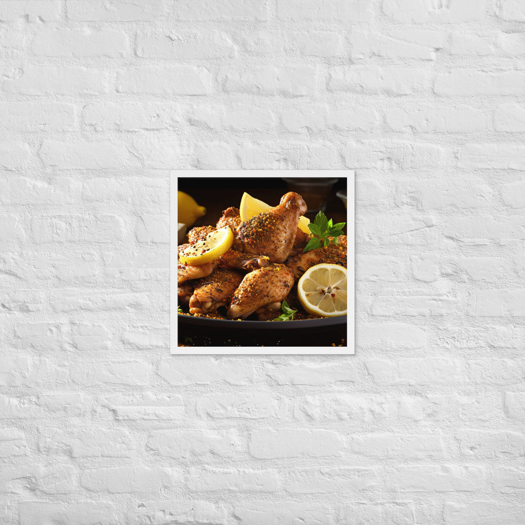 Lemon Pepper Wings Framed poster 🤤 from Yumify.AI