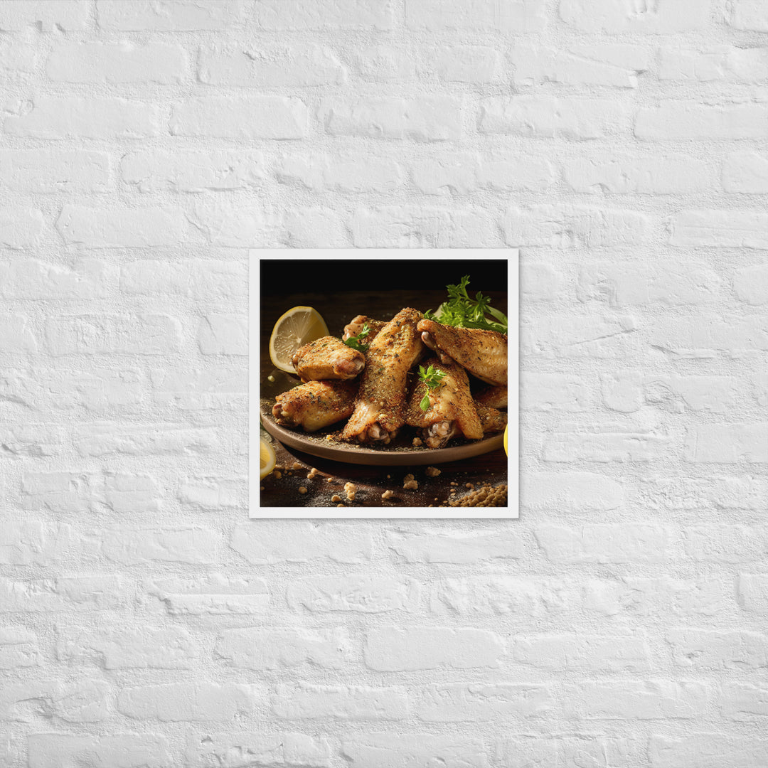 Lemon Pepper Wings Framed poster 🤤 from Yumify.AI