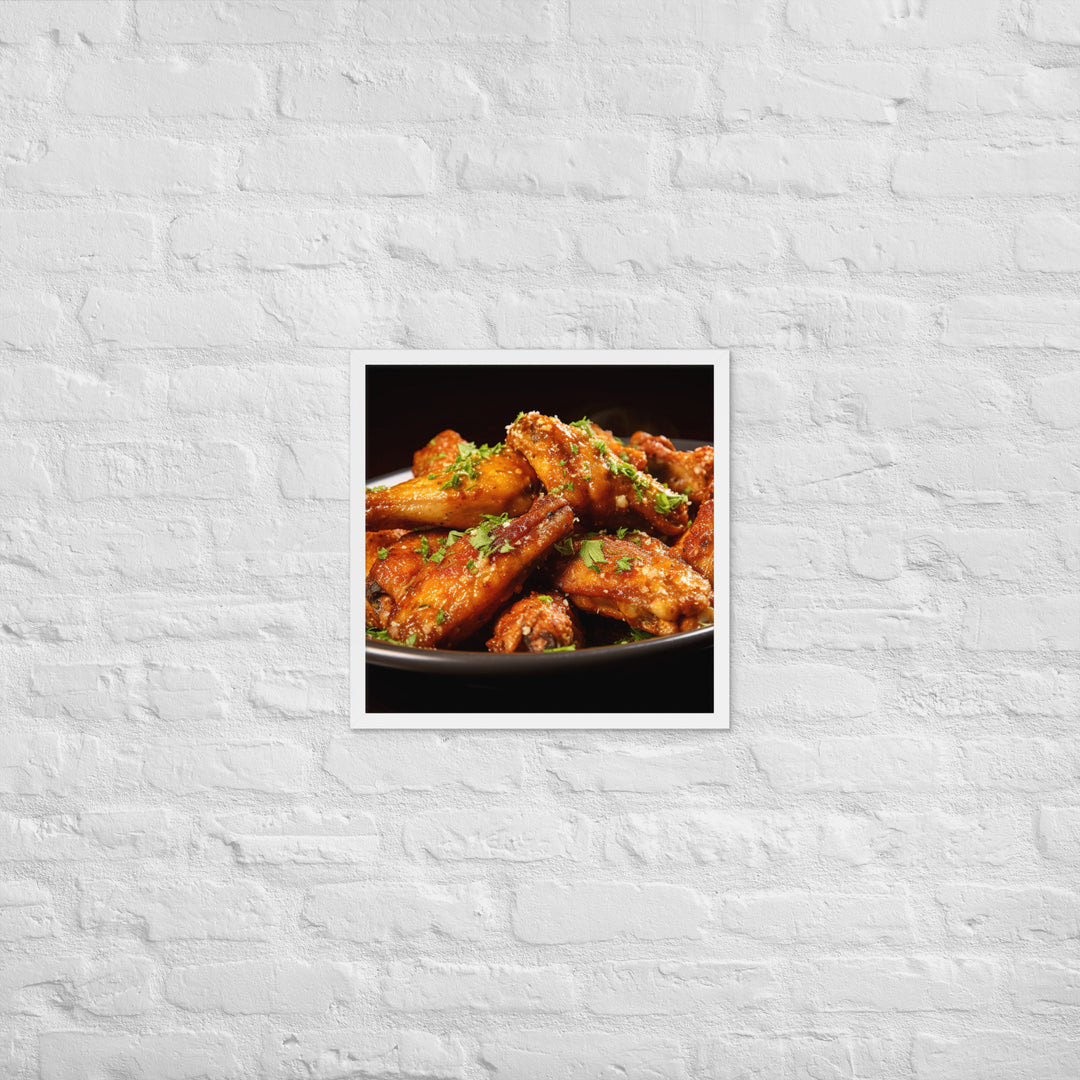 Garlic Parmesan Wings Framed poster 🤤 from Yumify.AI