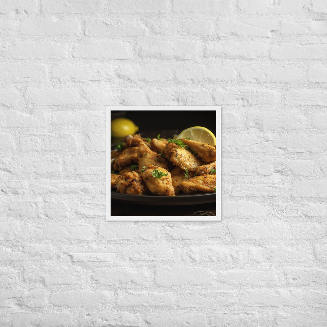 Lemon Pepper Wings Framed poster 🤤 from Yumify.AI