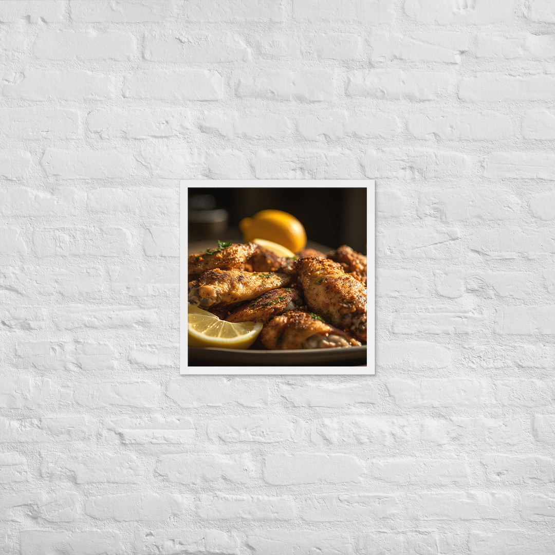 Lemon Pepper Wings Framed poster 🤤 from Yumify.AI