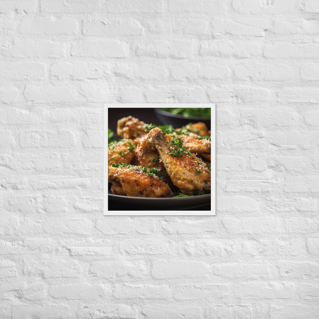 Garlic Parmesan Wings Framed poster 🤤 from Yumify.AI