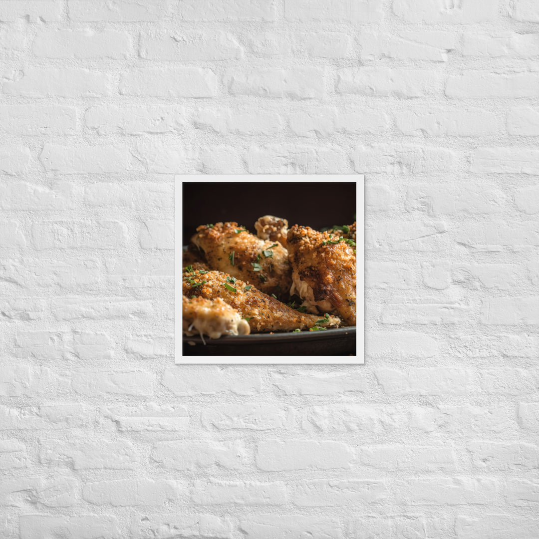 Garlic Parmesan Wings Framed poster 🤤 from Yumify.AI