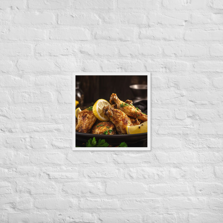 Lemon Pepper Wings Framed poster 🤤 from Yumify.AI