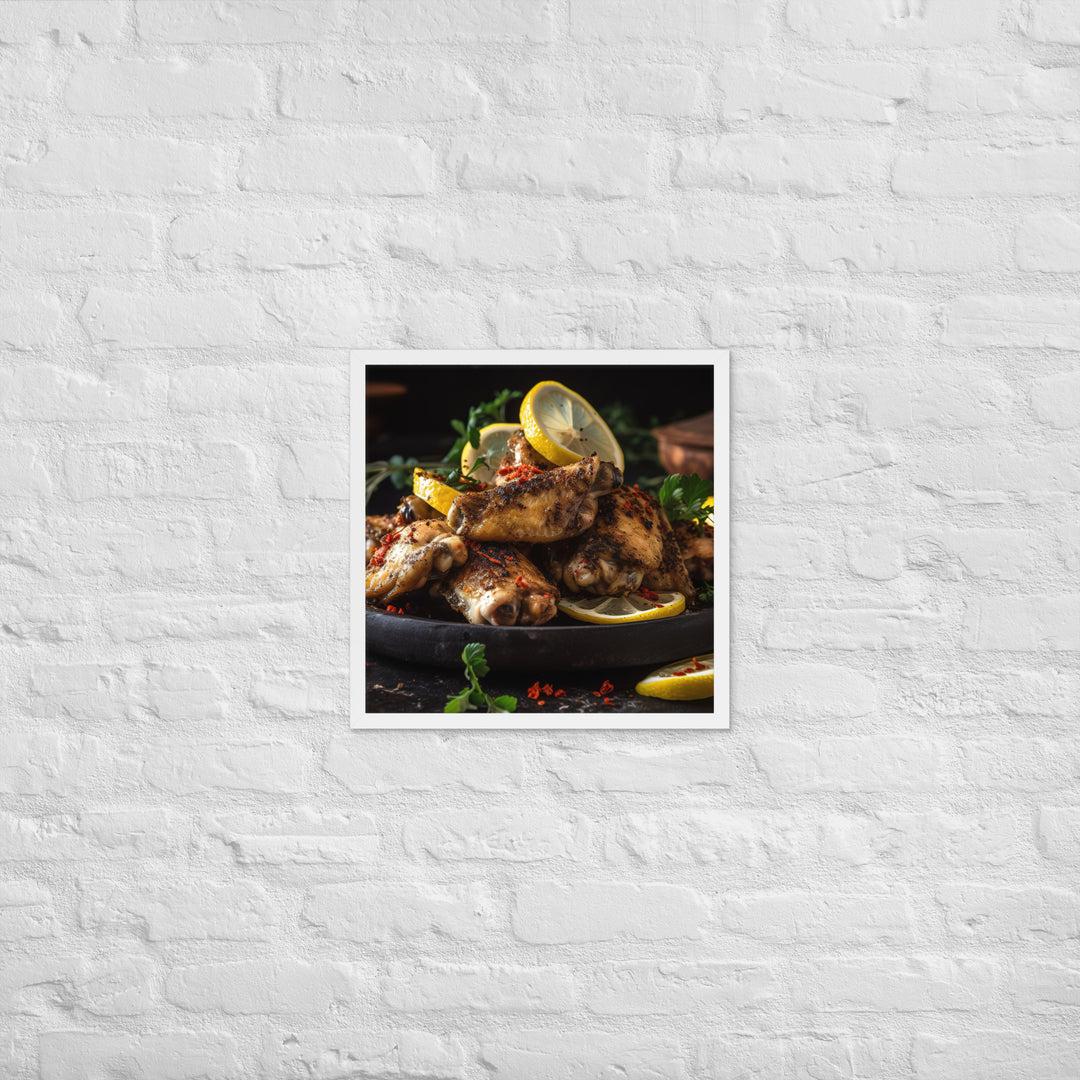 Lemon Pepper Wings Framed poster 🤤 from Yumify.AI