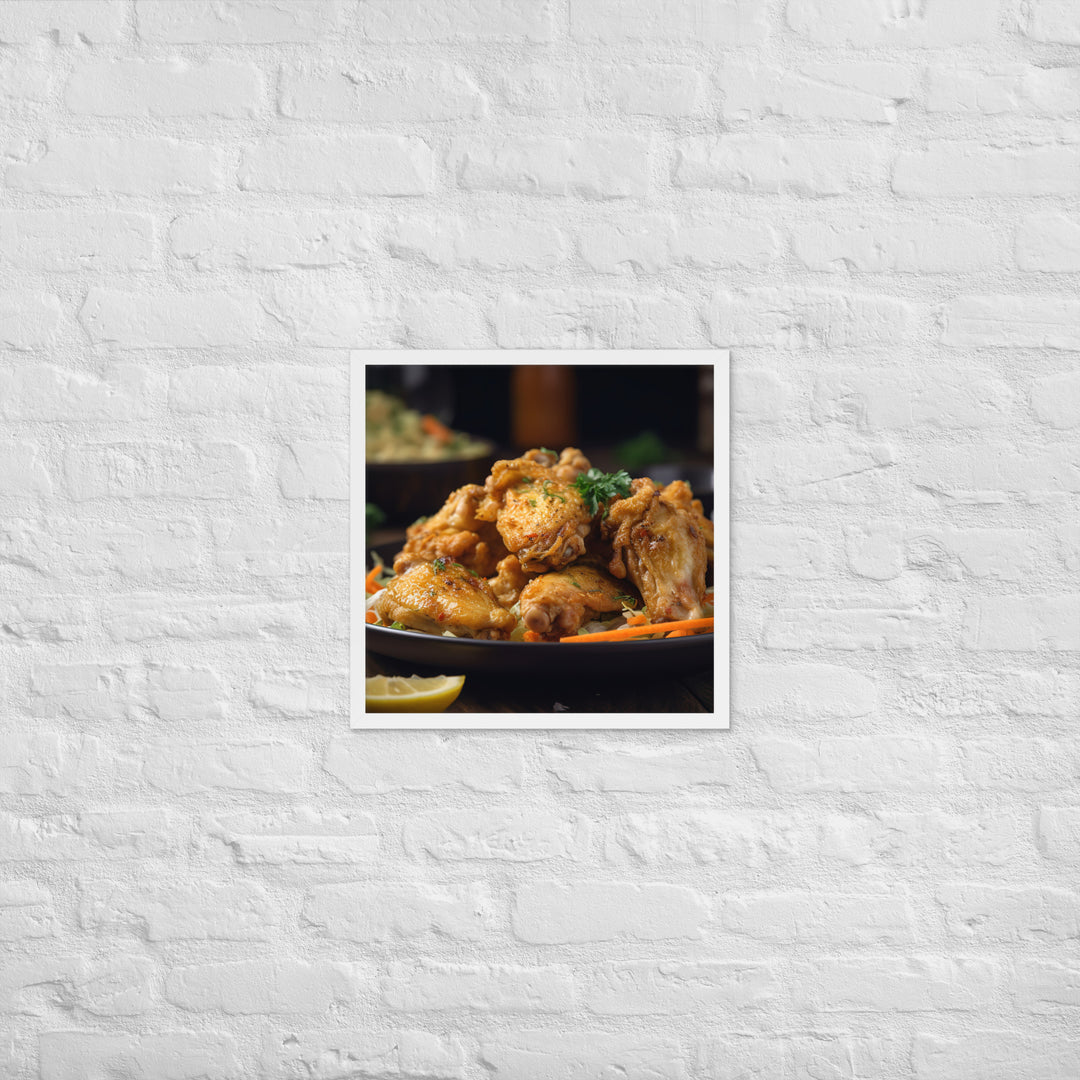 Lemon Pepper Wings Framed poster 🤤 from Yumify.AI