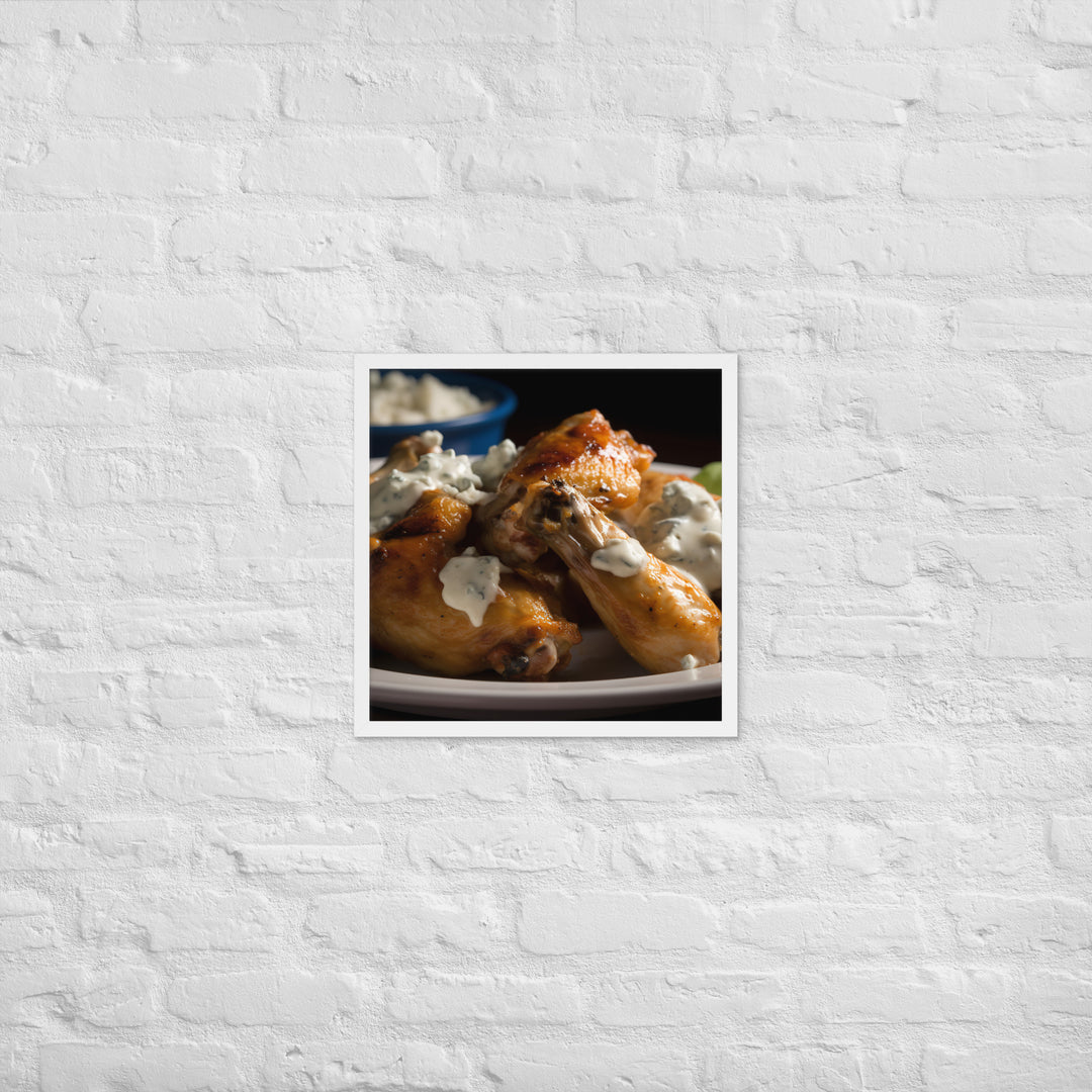 Garlic Parmesan Wings Framed poster 🤤 from Yumify.AI