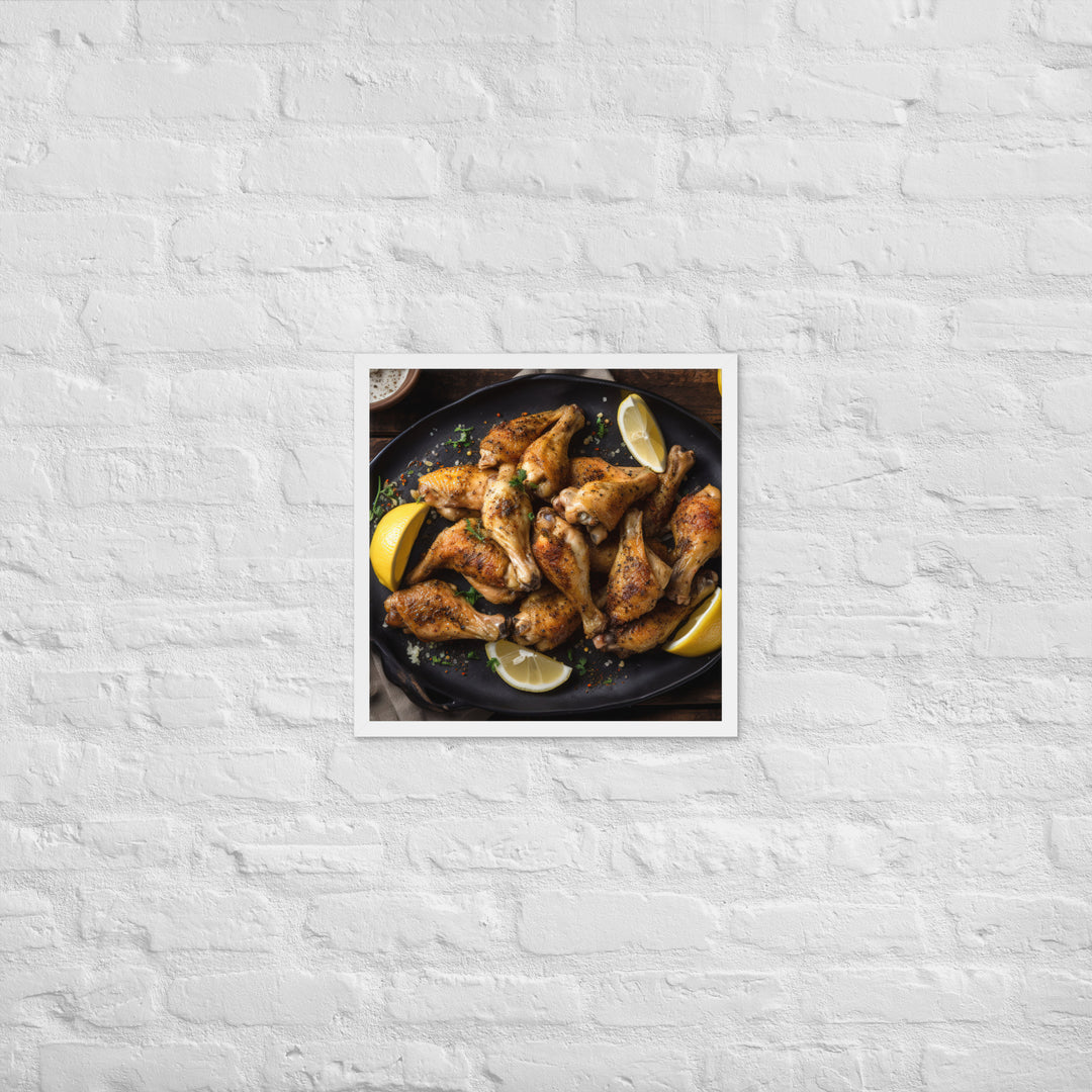 Lemon Pepper Wings Framed poster 🤤 from Yumify.AI