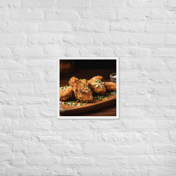 Garlic Parmesan Wings Framed poster 🤤 from Yumify.AI