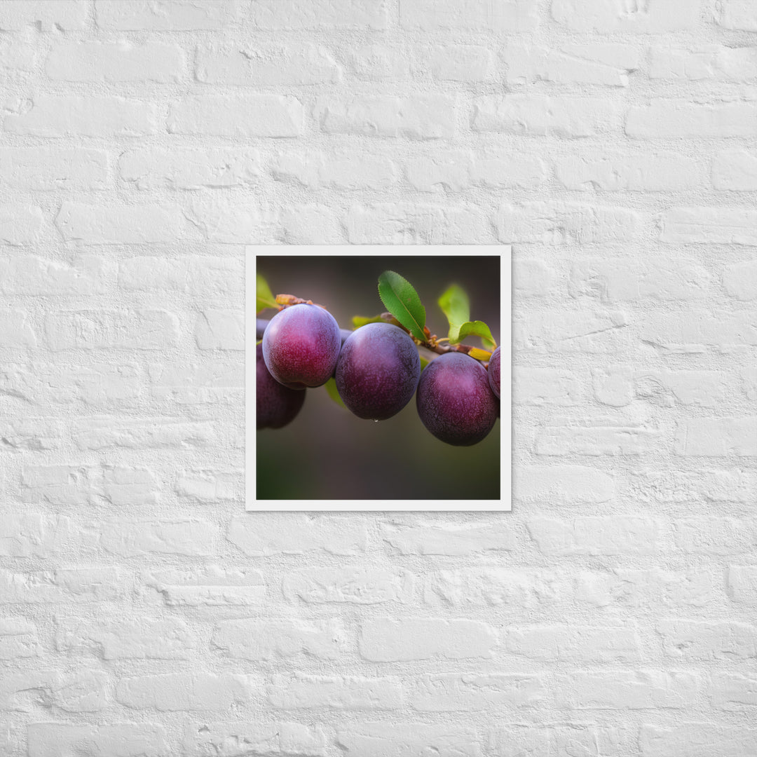 Plums on a Tree Framed poster 🤤 from Yumify.AI