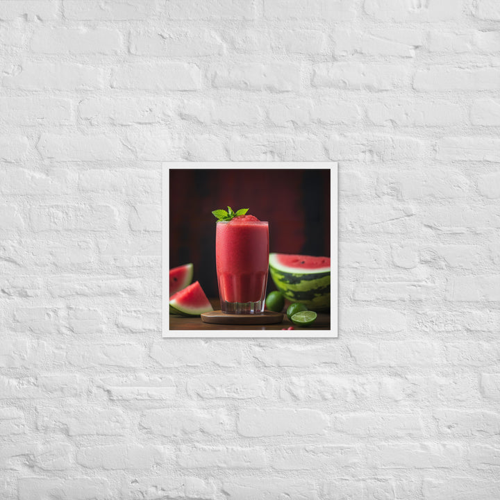 Watermelon Smoothie Time Framed poster 🤤 from Yumify.AI