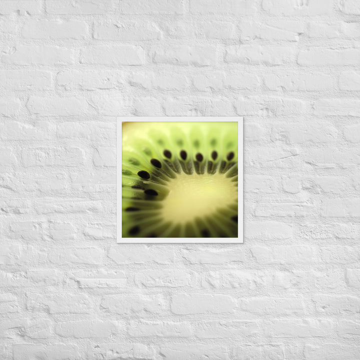 Juicy Green Kiwi Slice Framed poster 🤤 from Yumify.AI