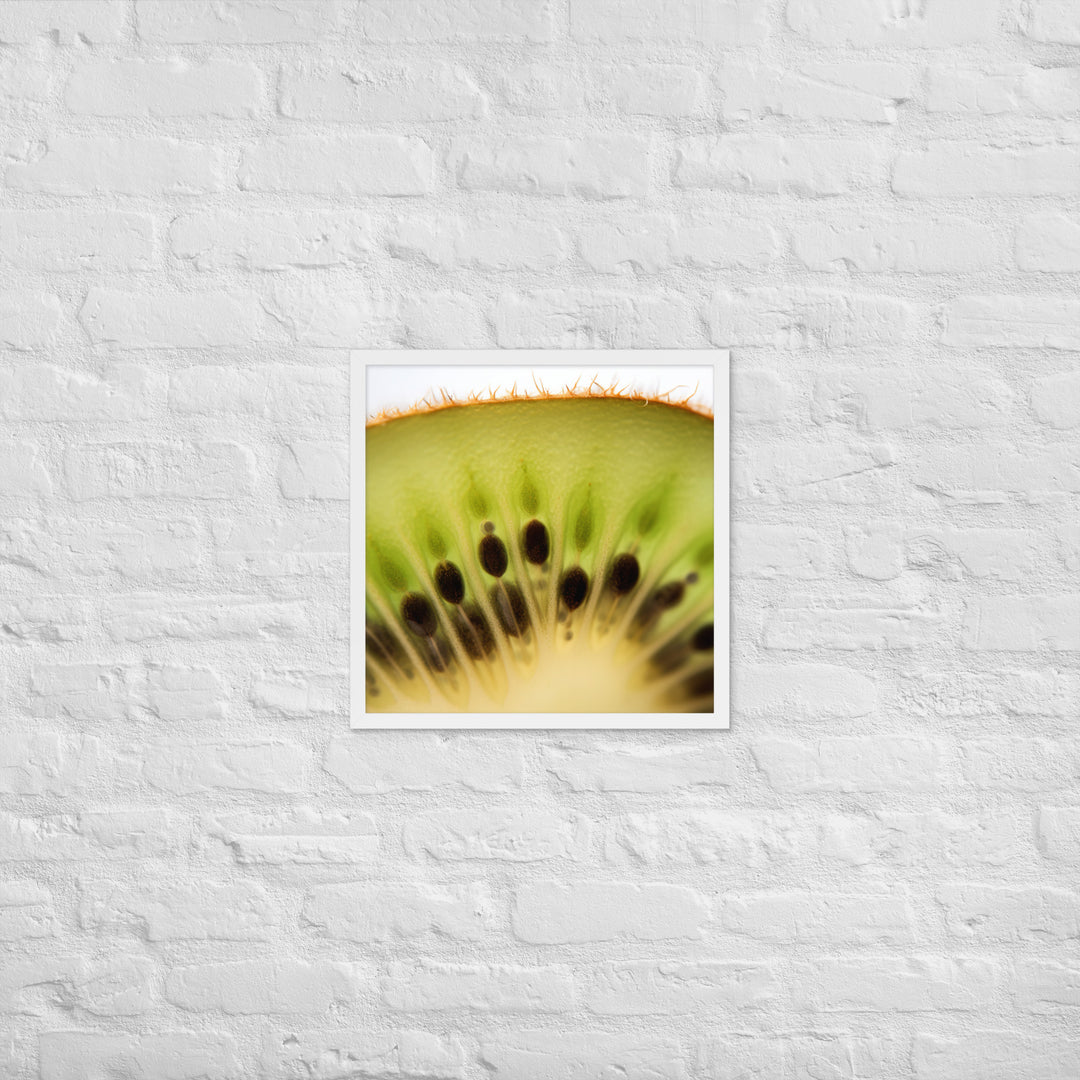 Juicy Green Kiwi Slice Framed poster 🤤 from Yumify.AI