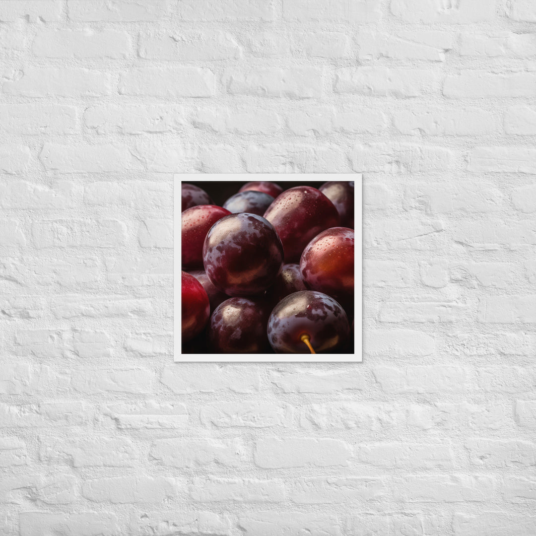 Juicy and Fresh Plums Framed poster 🤤 from Yumify.AI