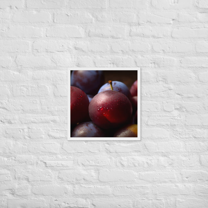 Juicy and Fresh Plums Framed poster 🤤 from Yumify.AI